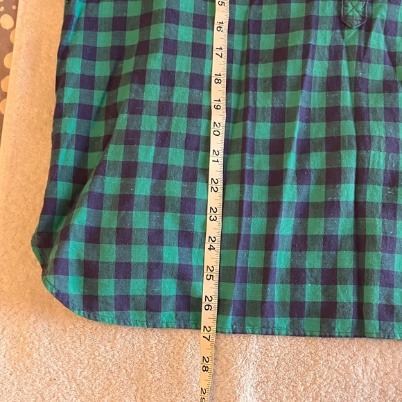 J. Crew turquoise and purple gingham popover top - Picture 8 of 8